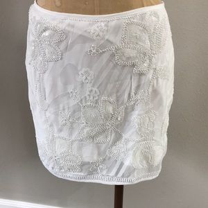 White sequin lined skirt
